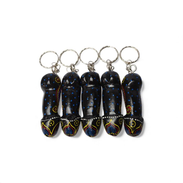 Μπρελόκ Ξύλινος Μαύρος Φαλλός Μάτι - Image 2