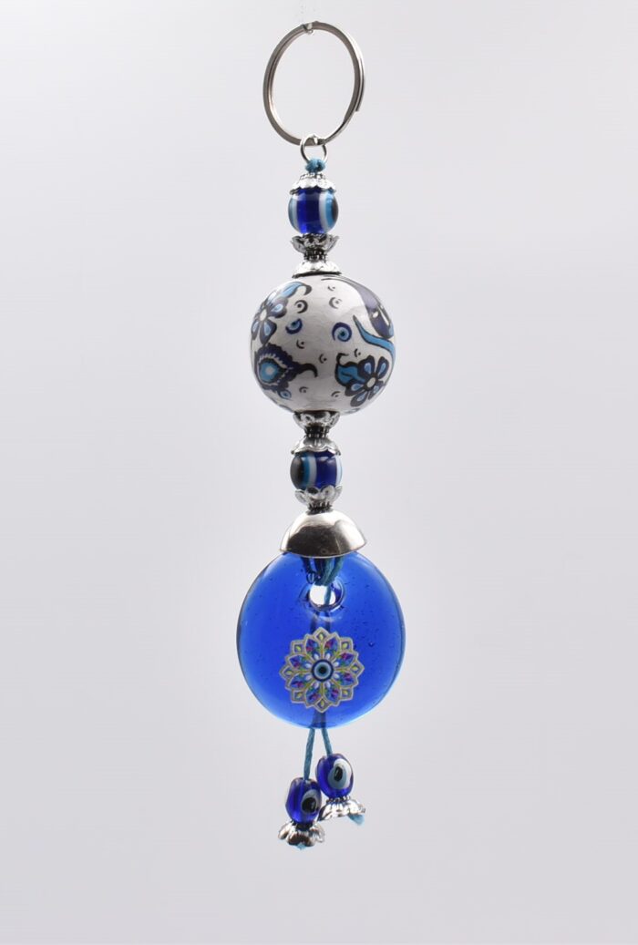 Μπρελόκ με Κεραμική Μπίλια, Μάτι & Χάντρες - Image 2