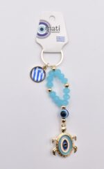 Μεταλλικό Μπρελόκ με Μάτι, Χάντρα & Ελληνική Σημαία - Image 9