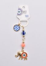 Μεταλλικό Μπρελόκ με Μάτι, Χάντρα & Ελληνική Σημαία - Image 6