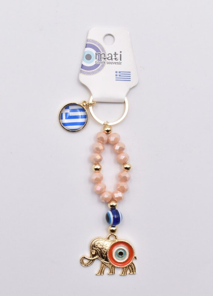 Μεταλλικό Μπρελόκ με Μάτι, Χάντρα & Ελληνική Σημαία - Image 14
