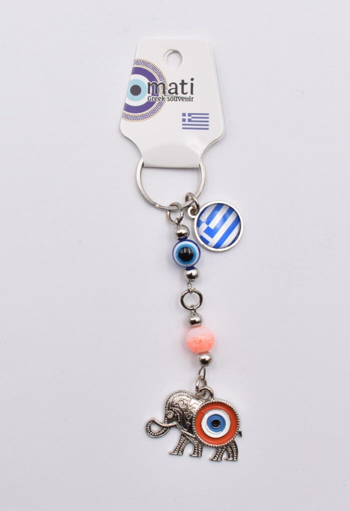Μεταλλικό Μπρελόκ με Μάτι, Χάντρα & Ελληνική Σημαία - Image 7