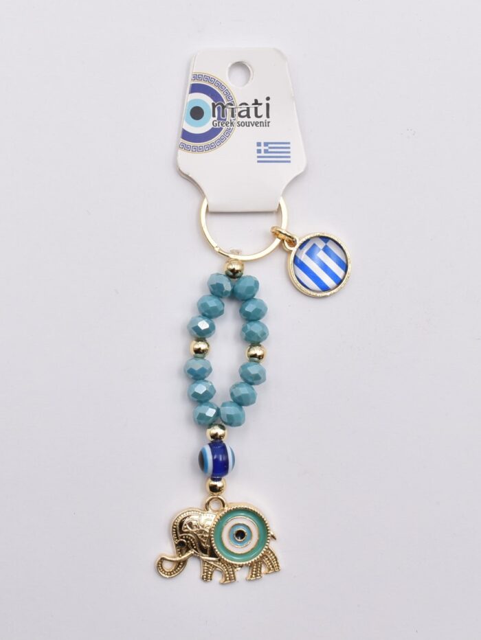 Μεταλλικό Μπρελόκ με Μάτι, Χάντρα & Ελληνική Σημαία - Image 17