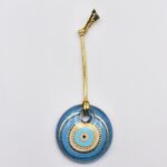 Κρεμαστό Μάτι Γυάλινο με Χρυσό Σχοινάκι