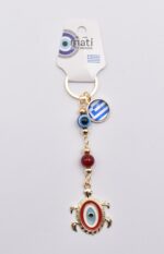 Μεταλλικό Μπρελόκ με Μάτι, Χάντρα & Ελληνική Σημαία - Image 17