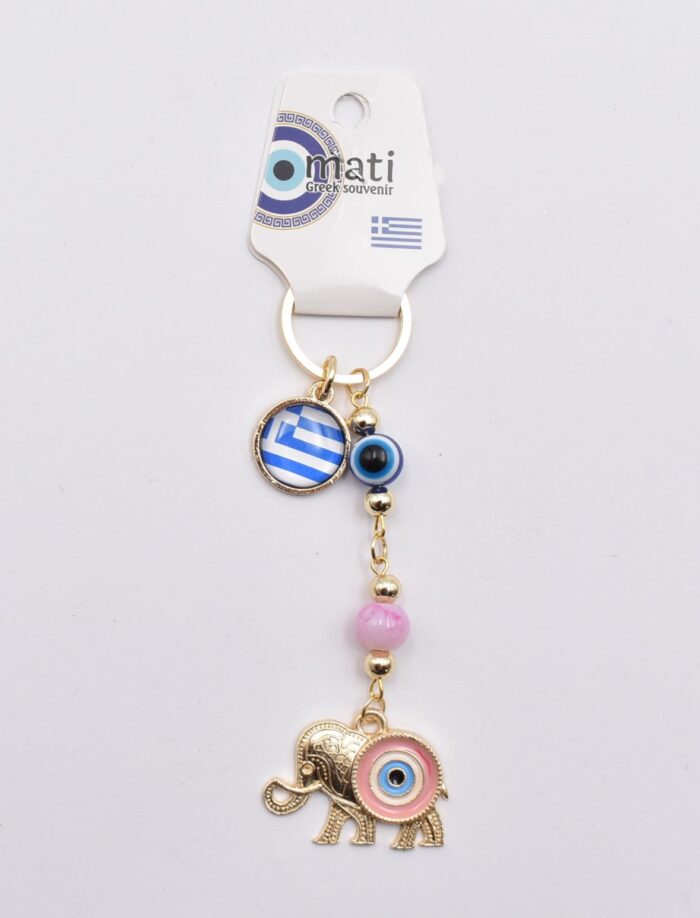 Μεταλλικό Μπρελόκ με Μάτι, Χάντρα & Ελληνική Σημαία - Image 20