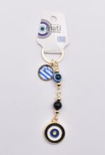 Μεταλλικό Μπρελόκ με Μάτι, Χάντρα & Ελληνική Σημαία - Image 21