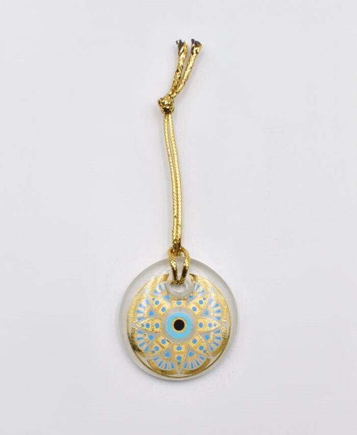 Κρεμαστό Μάτι Γυάλινο με Χρυσό Σχοινάκι - Image 6