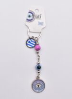 Μεταλλικό Μπρελόκ με Μάτι, Χάντρα & Ελληνική Σημαία - Image 31