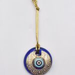 Κρεμαστό Μάτι Γυάλινο με Χρυσό Σχοινάκι