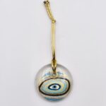 Κρεμαστό Μάτι Γυάλινο με Χρυσό Σχοινάκι