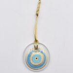 Κρεμαστό Μάτι Γυάλινο με Χρυσό Σχοινάκι