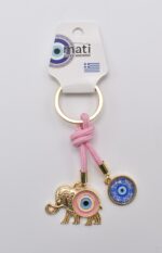 Μπρελόκ Μεταλλικό Μάτι με Ελληνική Σημαία & Σκοινάκι - Image 4