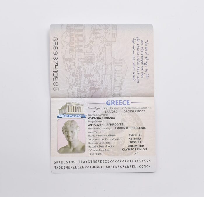 Greek Tourist Passport – Χιουμοριστικό Τουριστικό Διαβατήριο Ελλάδας - Image 2