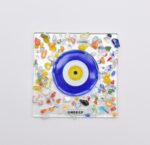 Σουβέρ Φυσητό Γυαλί Τετράγωνο Μάτι