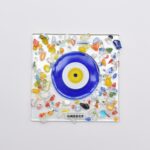 Σουβέρ Φυσητό Γυαλί Τετράγωνο Μάτι