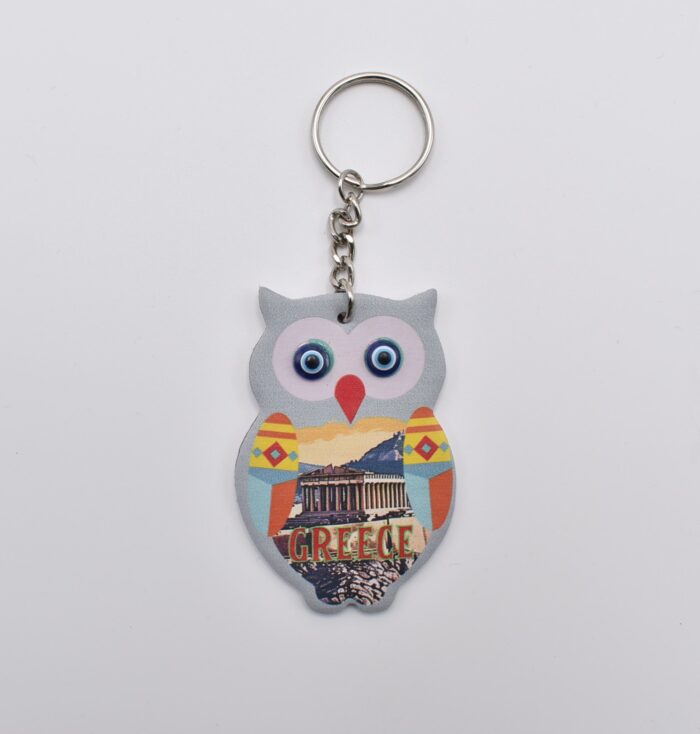 Μπρελόκ  Δερμάτινο Σχήμα Κουκουβάγια - Image 3