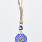 Κρεμαστό Γυάλινο Μάτι με Χρυσή Ρίγα