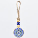 Κρεμαστό Γυάλινο Μάτι με Χρυσή Ρίγα