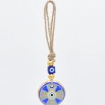 Κρεμαστό Γυάλινο Μάτι με Χρυσή Ρίγα