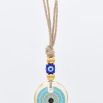 Κρεμαστό Γυάλινο Μάτι με Χρυσή Ρίγα