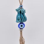 Κρεμαστό διπλό κεραμικό γάτες με μάτι