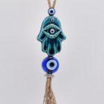 Κρεμαστό διπλό κεραμικό χέρι της Φατμά με μάτι