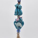 Κρεμαστό Διπλό Κεραμικό Γάτες & Στάμνα