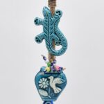 Κρεμαστό Διπλό Κεραμικό Σαύρα & Στάμνα