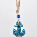 Κρεμαστό κεραμικό άγκυρα με λευκή χάντρα