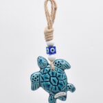 Κρεμαστό κεραμικό χελώνα με λευκή χάντρα