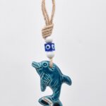 Κρεμαστό κεραμικό δελφίνι με λευκή χάντρα