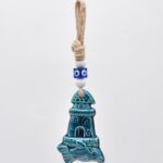 Κρεμαστό κεραμικό φάρος ψάρι με λευκή χάντρα