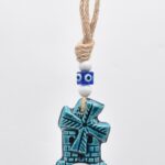 Κρεμαστό κεραμικό ανεμόμυλος με λευκή χάντρα