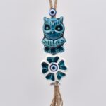 Κρεμαστό διπλό κεραμικό κουκουβάγια με λουλούδι