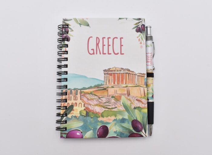 Σημειωματάριο Σπιράλ με Στυλό Greece – Αρχαία Ελληνικά Σύμβολα - Image 9