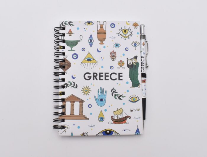 Σημειωματάριο Σπιράλ με Στυλό Greece – Αρχαία Ελληνικά Σύμβολα - Image 10